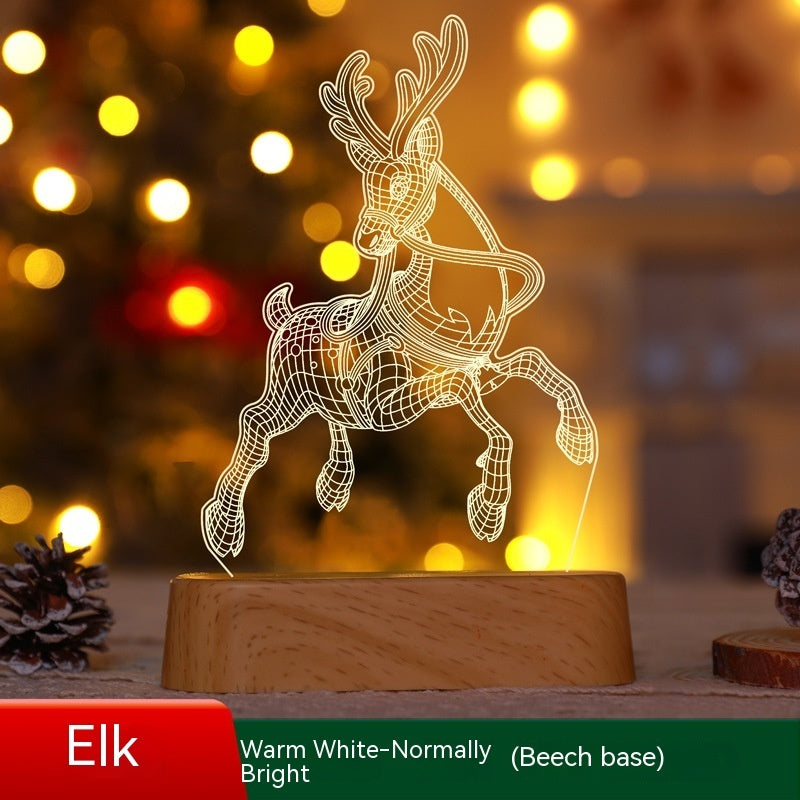 3D Acrylic LED Night Light - Christmas & Holiday Decoration Gift