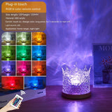 Rotating LED Water Ripple Night Light - RGB Crystal Table Lamp