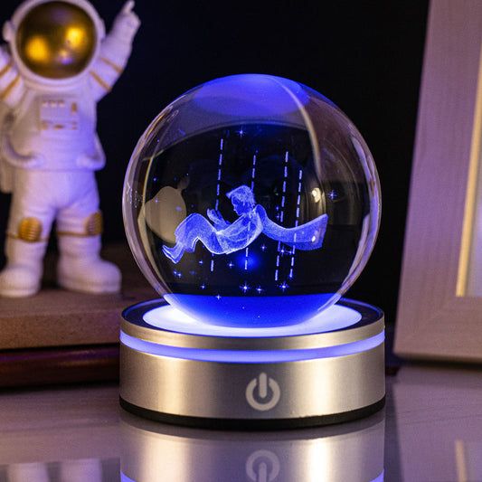 3D Luminous Crystal Ball Night Lamp - Colorful Gradient Decor