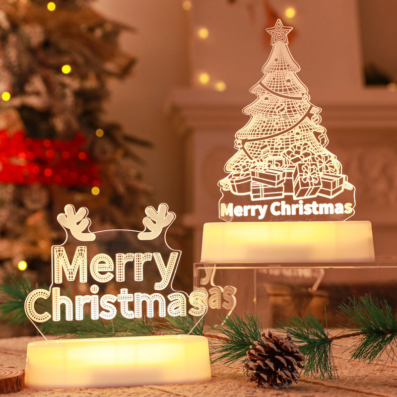 3D Acrylic LED Night Light - Christmas & Holiday Decoration Gift