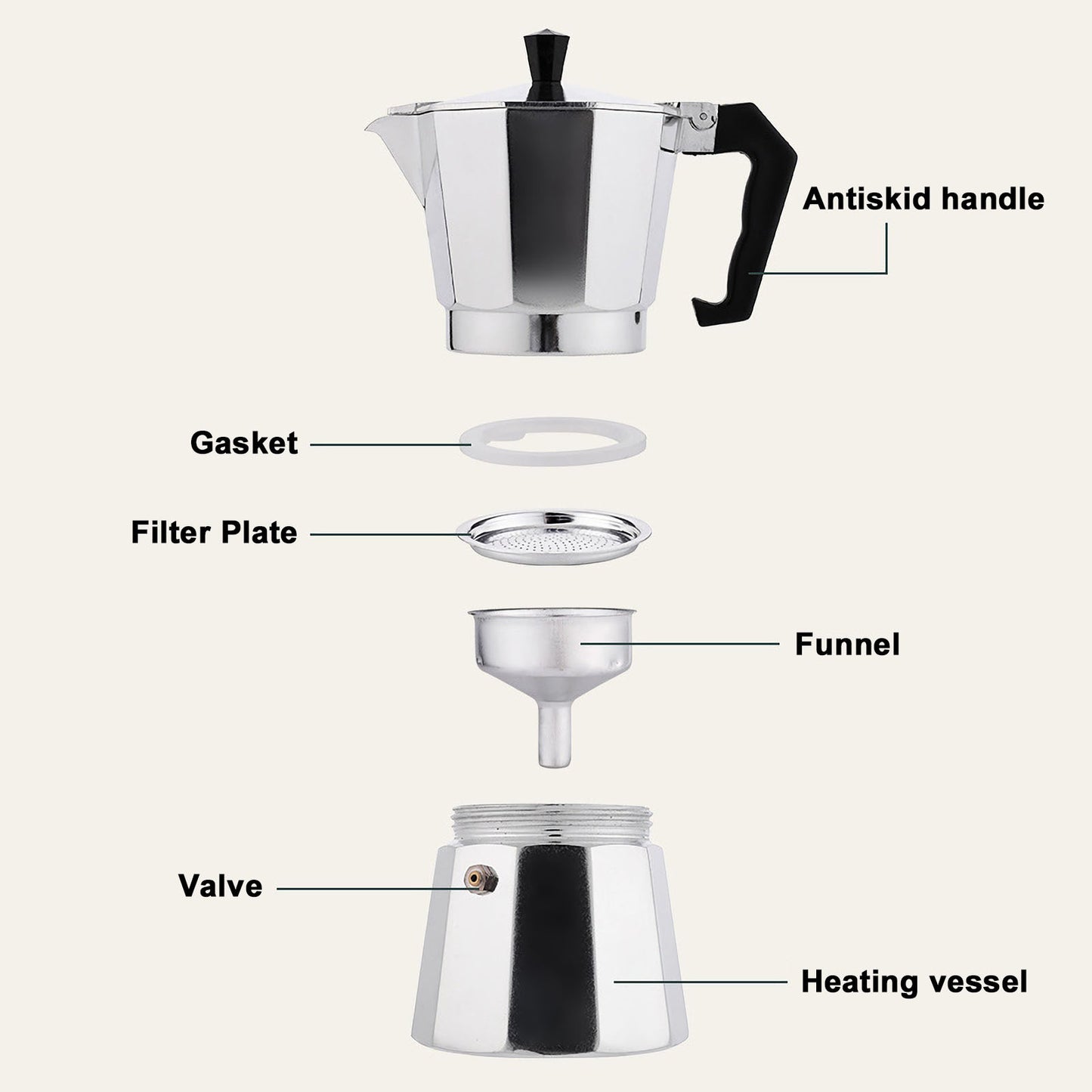 Classic Stovetop Moka Pot Espresso Maker