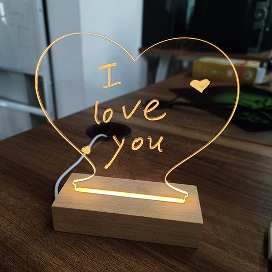 LED Message Board Night Light – USB Lamp with Pen